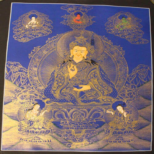 Blue Padam Shambhava Thangka Painting