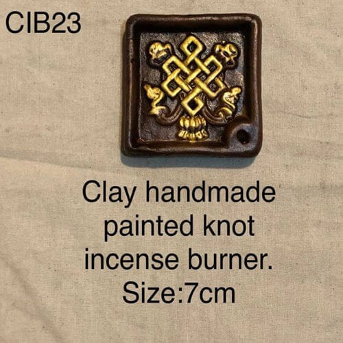 Clay Handmade Painted Knot Incense Burner