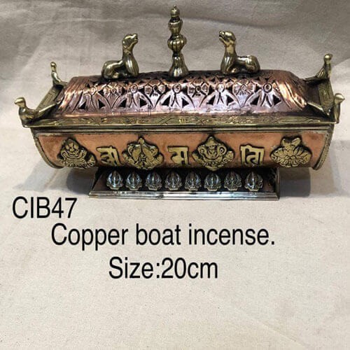 Copper Boat Incense Burner