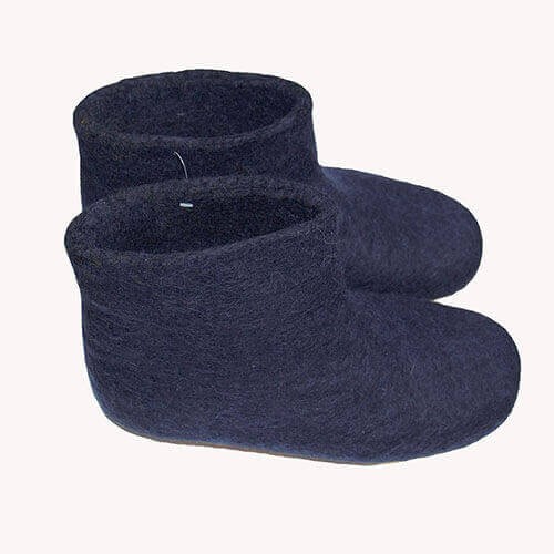 Dark Blue Felt Shoes