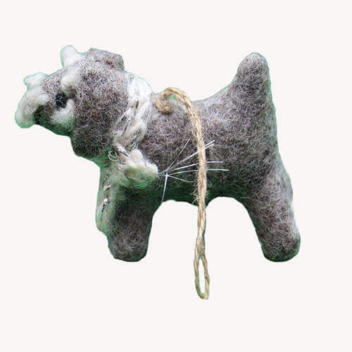 Felt Grey Dog Doll