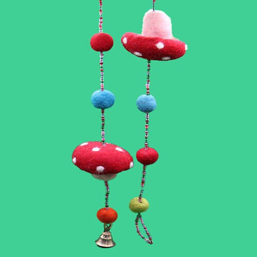 Felt Mushroom Hanging Decoration