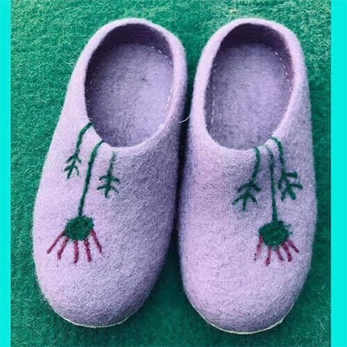 Flower Felt Slipper