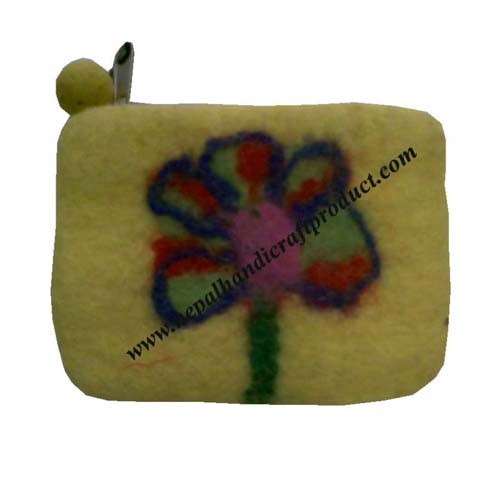 Flowery Felt Purse