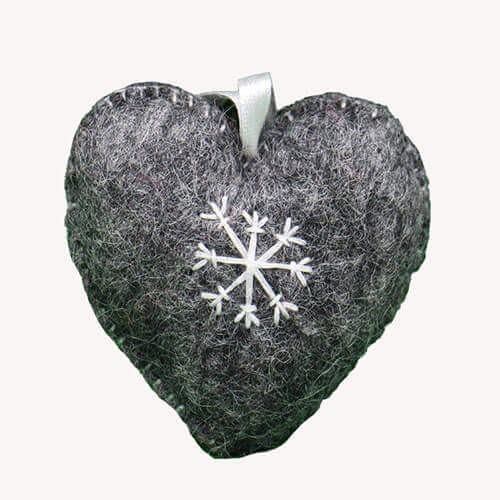 Grey Felt Heart