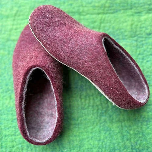 Plum Purple Felt Slipper