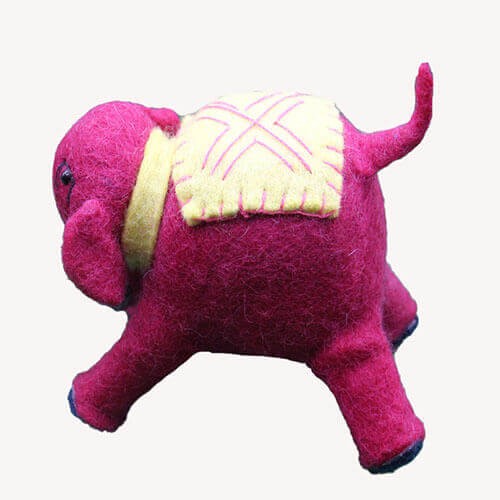 Red Angry Elephant Felt Doll