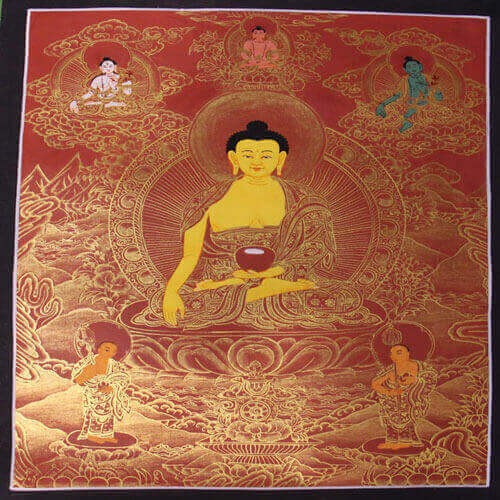 Red Buddha Thangka Painting