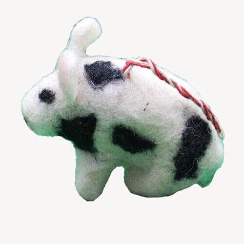 Swine White Pig Animal Felt Doll