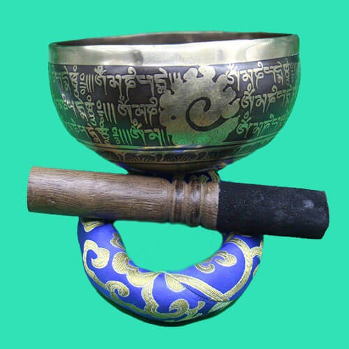 Tibetan Carved Singing Bowl, Carving Tibetan Singing Bowl