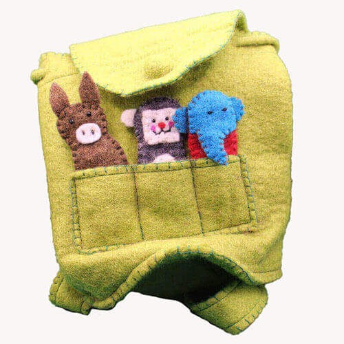 Yellow Puppet Animal Felt Bag